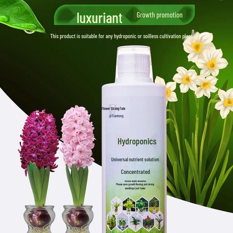 Hydroponic Nutrient Fertilizer for Indoor Green Plants, Lucky Bamboo, Money Trees, Flowers, and Vegetables In Potted Soil.