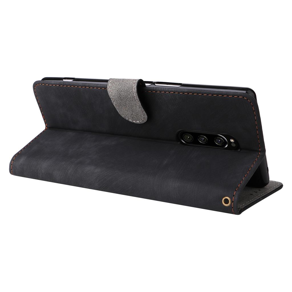 For Sony Xperia 1 RFID Blocking Leather Case with Strap Phone Wallet Cover