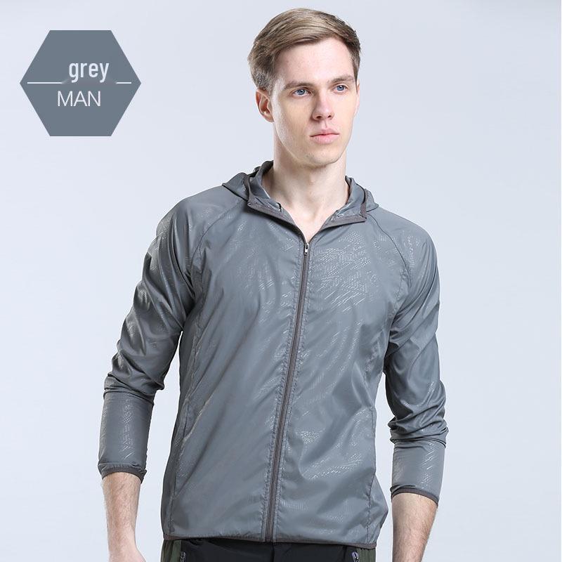 

Мужская модная ветровка с длинным рукавом, быстросохнущая, ультратонкая, дышащая, с защитой от солнца, для весны/лета 2XL серый