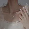 High-End Women’s Light Luxury Bow Necklace with Zircon Pendant - Simple, Trendy Clavicle Chain