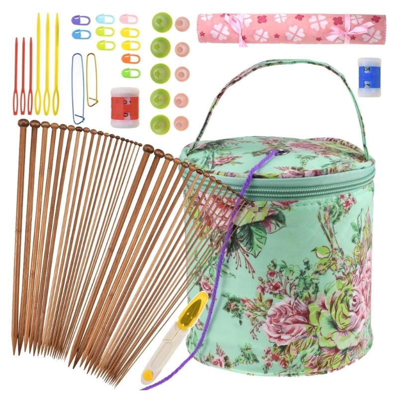

35cm Knitting Needle Set Yarn Storage Bag Sewing Needle Safety Pins for Comfortable Lasting Knitting