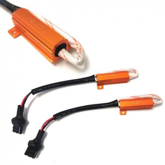 50W 6-Ohm Load Resistors w/ Inline 7440 Male Connectors For Turn Signal Bypass