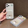 Card Slot Holder Silicone Wallet Pocket Case For Xiaomi Redmi Note 13 14 Reno 12F 13F iPhone 16 17 Samsung S23 S24 S25 Ultra Cover Clear Phone Bumper