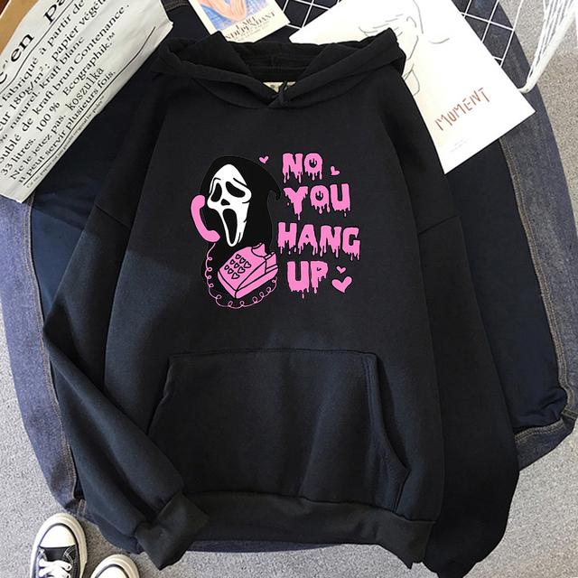 No You Hang Up Hettegenser Dame/Herre Estetisk Streetwear Bokstaver Print Hettegensere Unisex Høst Vinter Halloween Hettegensere Topper