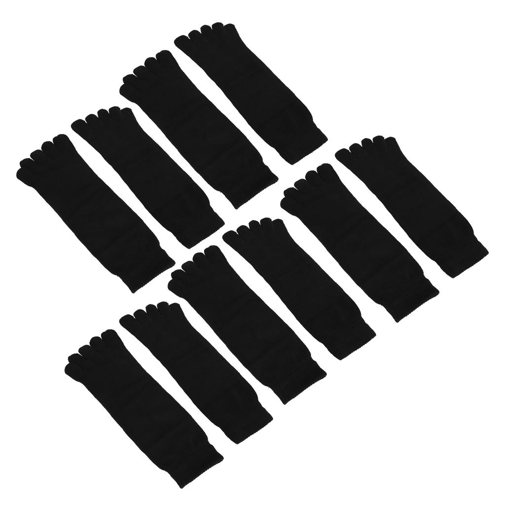 5pairs Toe Socks Breathable Five Finger Socks Prevent Foot Odor Running Yoga Socks for MenBlack