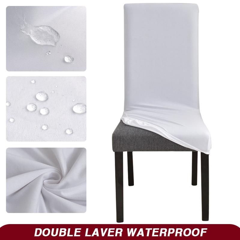 

Водонепроникні чохли на стільці Еластичні чохли на сидіння стільців для їдальні, кухні, офісу, весілля, готелю, банкету, ресторану білий