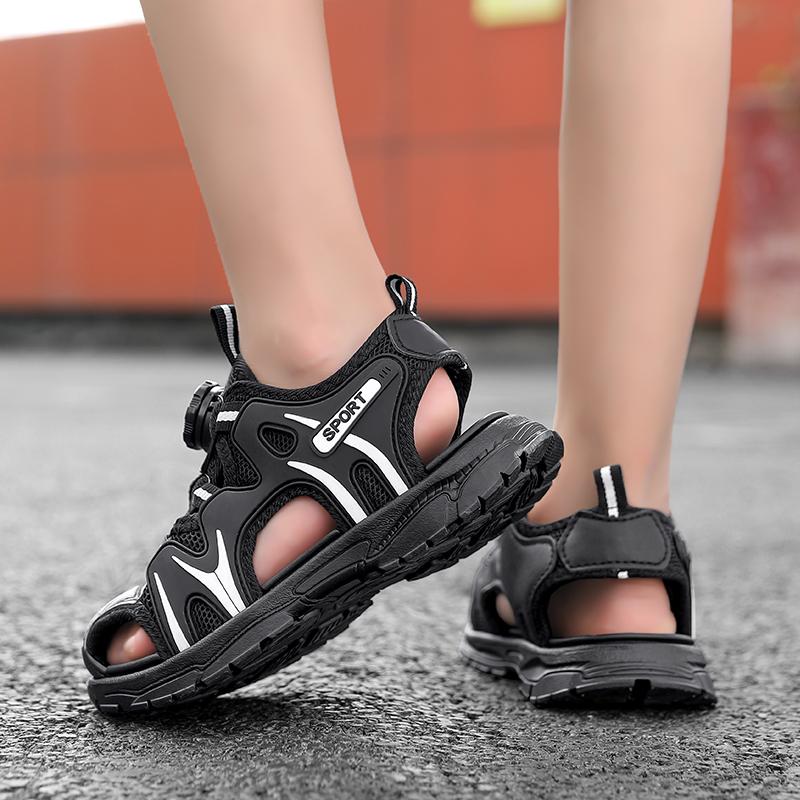 29-39 Sandali Estivi Antiscivolo Resistenti all'Usura Traspiranti alla Moda con Punta Chiusa Scarpe da Spiaggia per Bambini