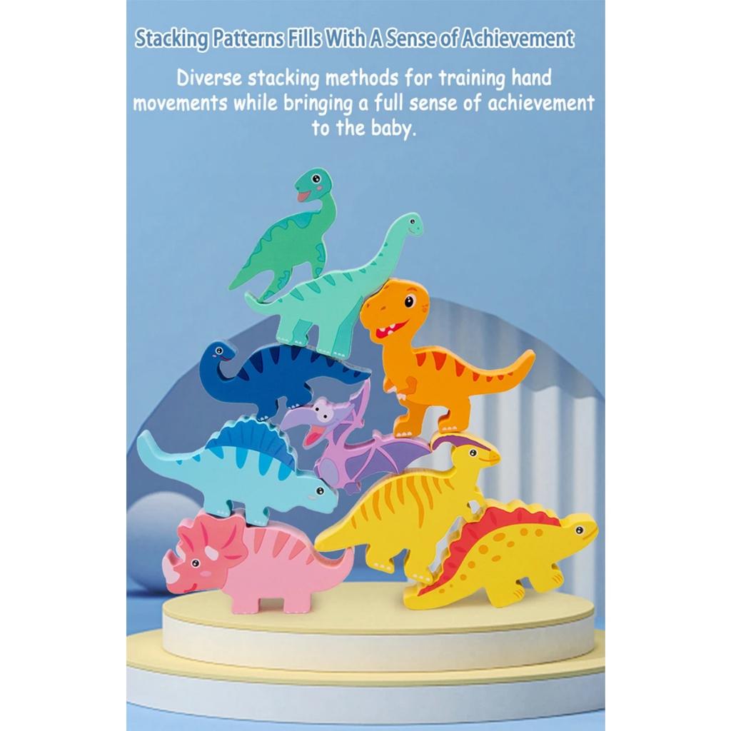 Animal Blocks Wooden Toys Matching Stacking Balance Thinking Sorting Board Game Montessori Sensory Educational Toys for Children