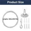 A84X-8 Pack 6Ft Ceiling Sign Hanger Wire Kit, 2M Adjustable Suspension Hanging Cable Wire With Hook Wall Mount Cable