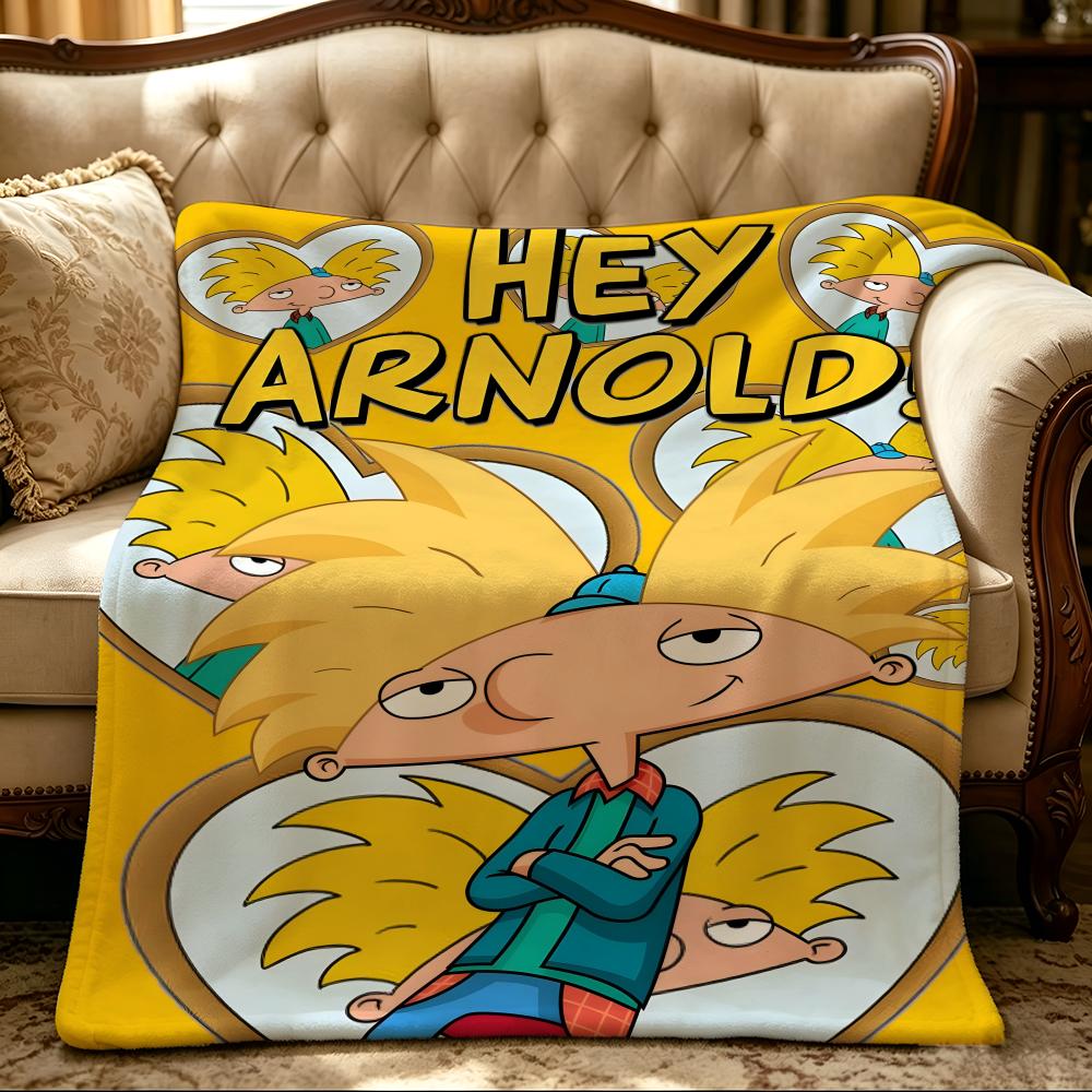 cartoon H-Hey Arnold!-! Throw Thick Comfort Flannel Quilt, Multi-scene Use Indoor Outdoor Daily Nap