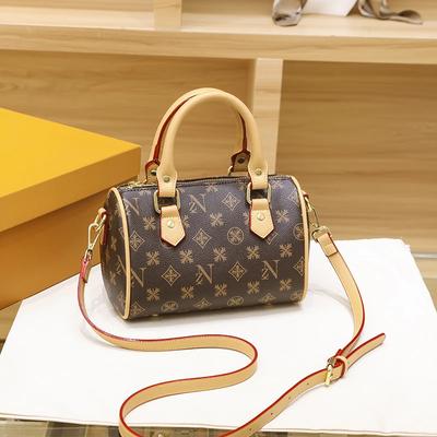 Women'S Luxury Handbag 2024 Hot Sale New Korean Versatile Retro Print Boston Pillow Bag One Shoulder Crossbody Bag Totes