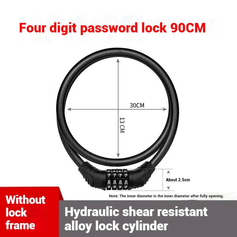 Motorcycle Anti-Theft Combination Locks, Portable Safety Buckles, Electric Vehicle, Steel Cables, Bicycle Accessories