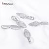 Trendy Rhodium Plated Leaf Pendant Bail Connector Clasps, Brass Glue-On Pendant Bails For DIY Fashion Jewelry Making Accessories