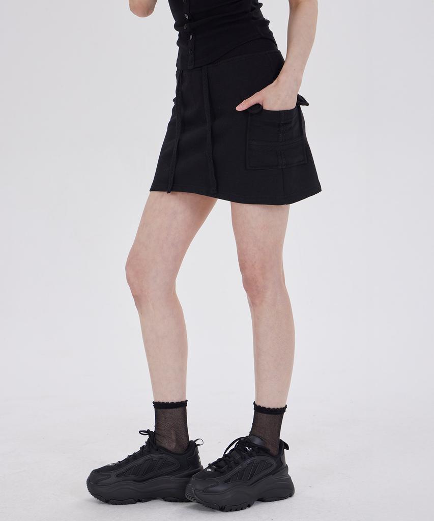 DYSFUNCT Banded Pocket Mini Skirt(Black)