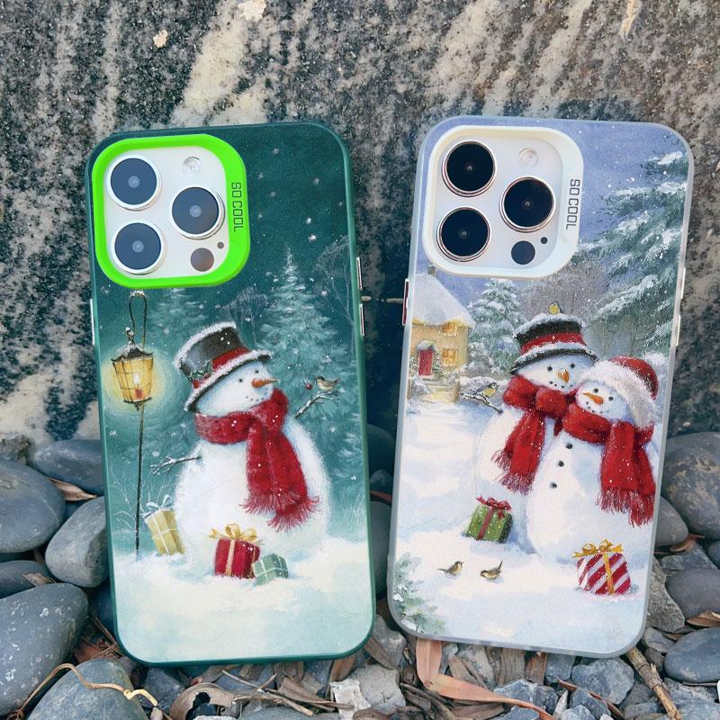 Christmas Snow Tree Phone Case For iPhone 16 Pro Max 15 14 13 12 11 Pro Max 13 Mini 15 14 Plus Shockproof Laser Back Cover Funda