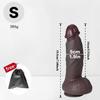 Realistic Black Thick Liquid Silicone Dildo, Soft Skin-Like Texture with Strong Suction Cup, Hands-Free Design, Strap-On Compatible Adult Toy
