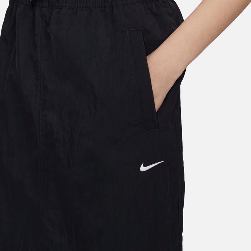Nike High Waist Slit Lightweight Soft Casual Long Skirt Women bottoms Black FQ0702-010