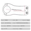 TOSEEK T700 Carbon Fiber Road Mountain Gravel Bike Stems 31.8mm Handlebar Clamp 28.6mm Steerer Clamp 6/17 Degree Bicycle Stem