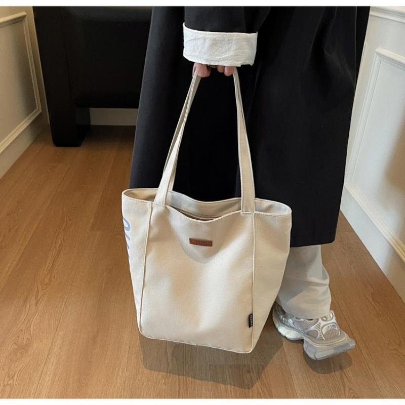 Borsa a Spalla Casual Retro con Stampa Semplice Borsa Tote per Shopping Casual Borsa in Tela