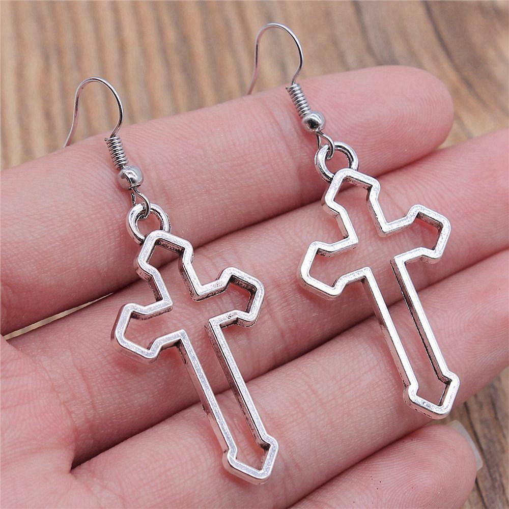 Casual Handmade Cross Amulet Drop Earrings Thoughtful Friendship Gift for Office Wear