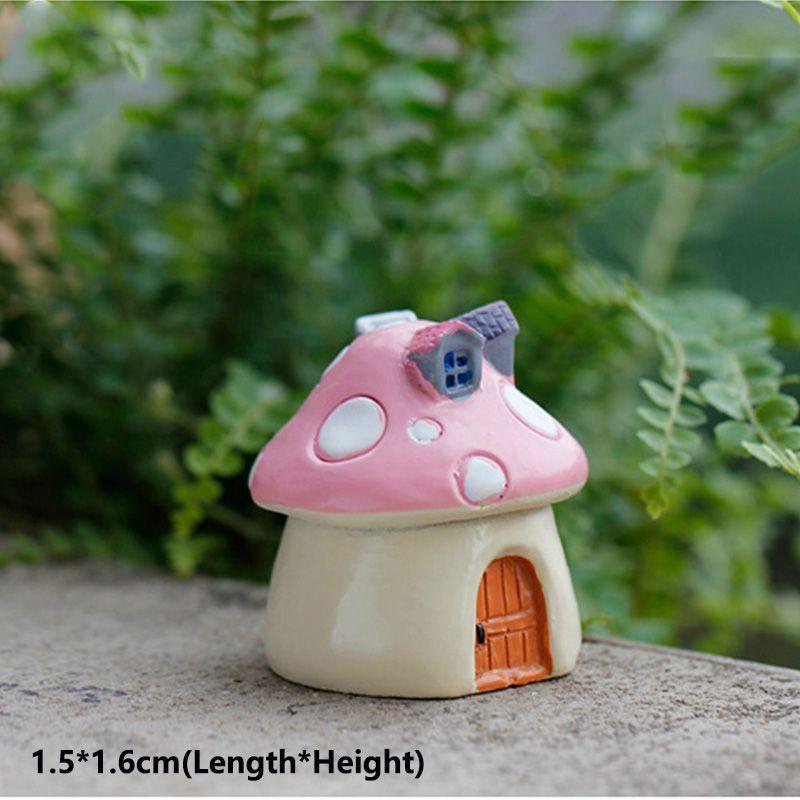

Diy Resin Mushroom House Castle Garden Craft Decor Miniature Micro Art Landscape Pink(1.5*1.6cm),XS