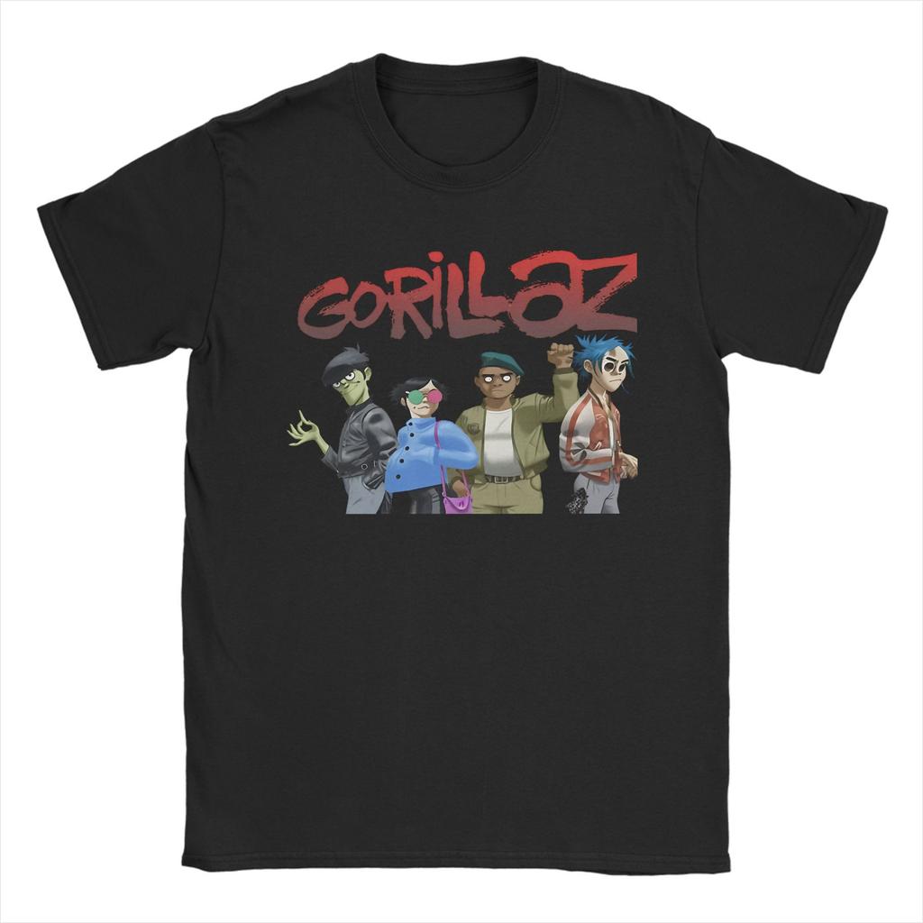 Printed Tshirt of The Rock Band Gorilaz Suitable for Both Unisex and Women Casual Shortsleeved Clothing