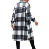 Módní dámské ležérní volné broušené vlněné plyšové kostkované kabátky s dlouhým rukávem