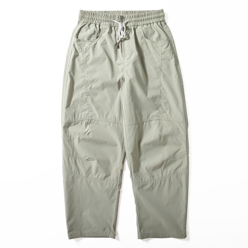 Mountain-Style Outdoor Functional Work Pants for Men, Summer Thin Casual Pants with 3D Patchwork, Cool Trendy Brand Wide-Leg Pants