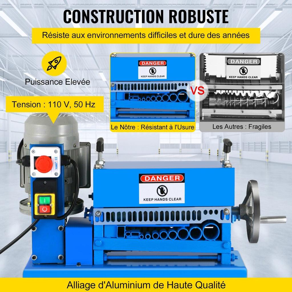 1,5-38MM Automatische Kabelstripper 370W Soorten Metalen Kabel Draadstripper Met 10 Messen Aangedreven Elektrische Kabelstripper 15 M/Min