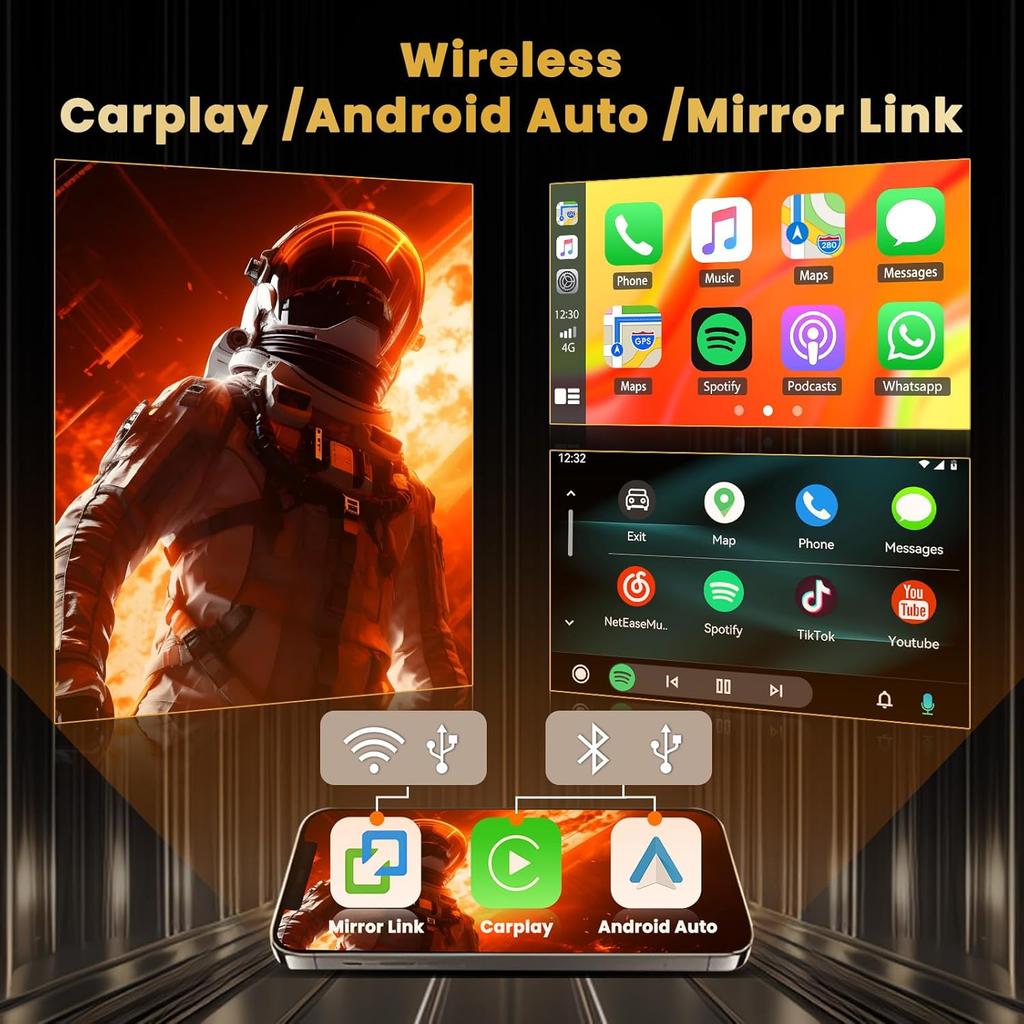 8-Core 4+64GB Android Car Stereo for Mazda 3 2010-2013, 9' IPS Touchscreen with CarPlay, Android Auto, GPS, WiFi, Bluetooth, DSP