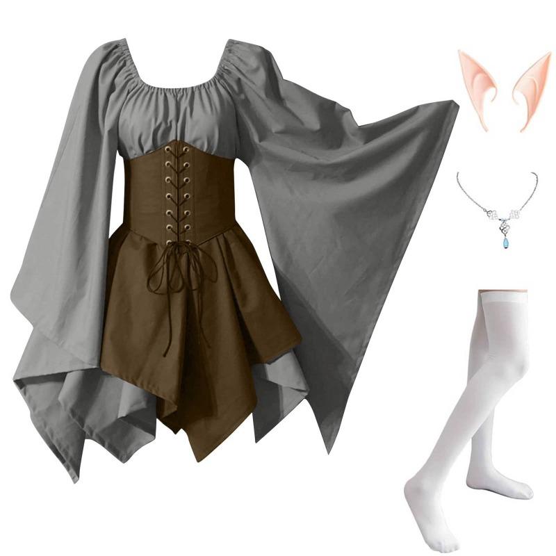 New long-sleeved women's Renaissance medieval dress