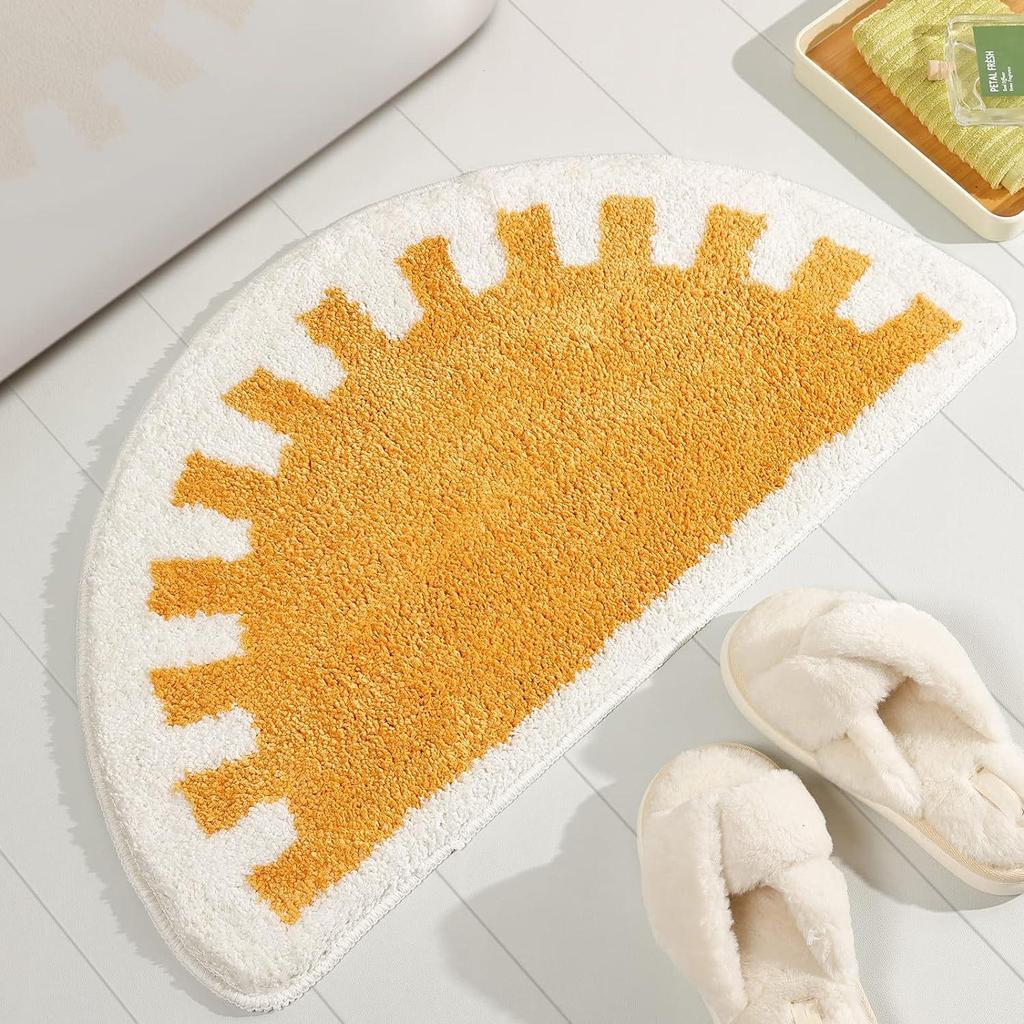 Ins Style Semicircle Rainbow Imitation Cashmere Quick-Drying Bathroom Foot Mat