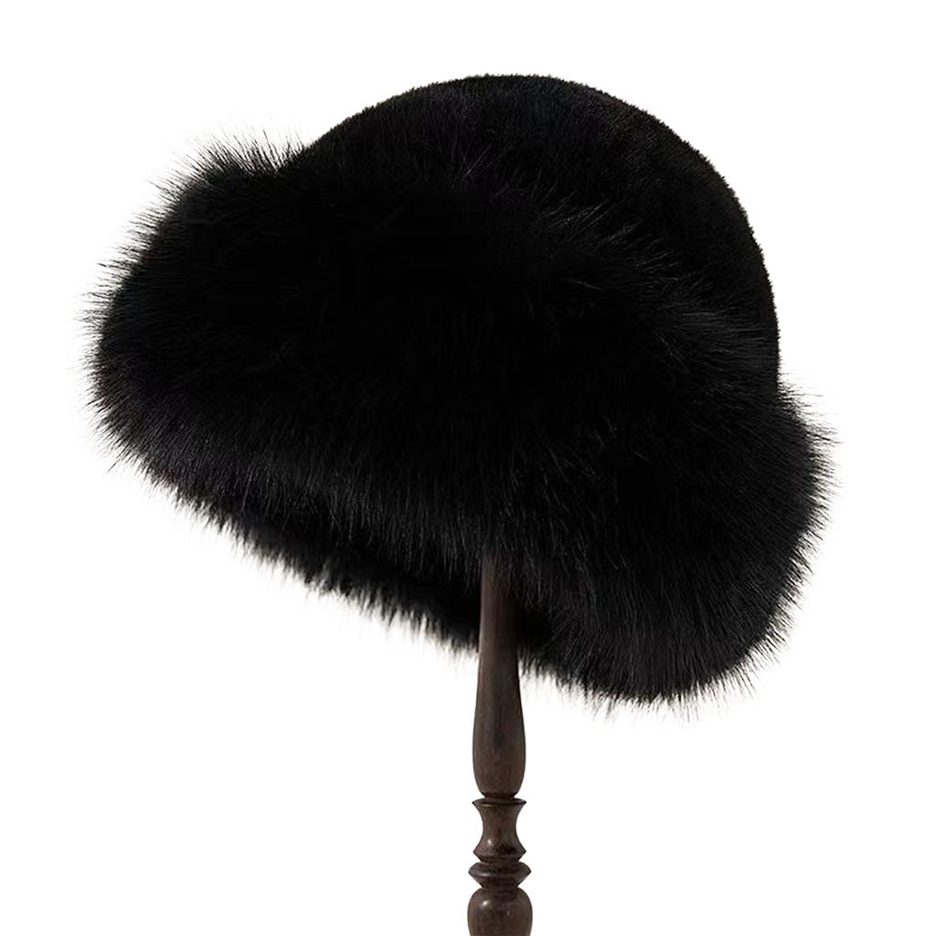 Thicken Plush Warm Fur Hat Fluffy Beanie Warm Thick Hat Mongolian Caps for Casual Trips Sports Skiing