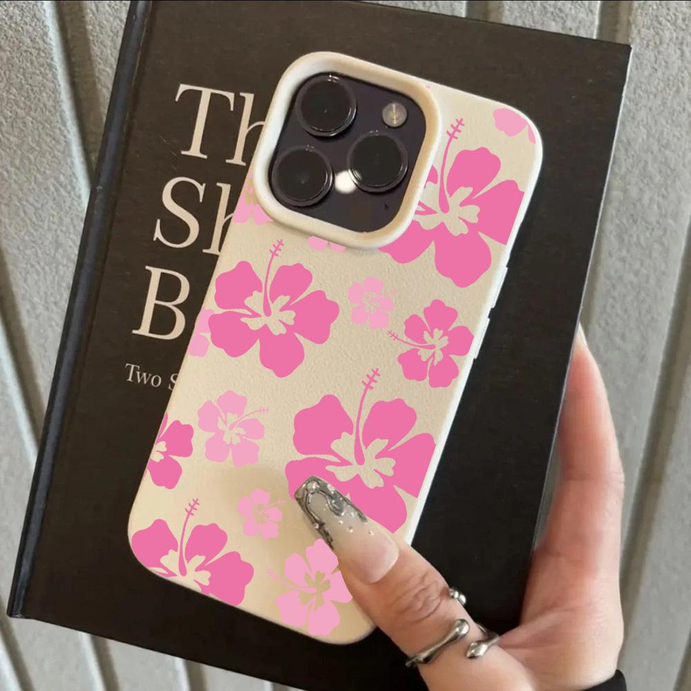 HOT Cool Flower Lily Luxury Lichee leather pattern Phone Case For iPhone 17 16e 16 15 14 13 12 11 Air Pro Max Plus X XR XSMax