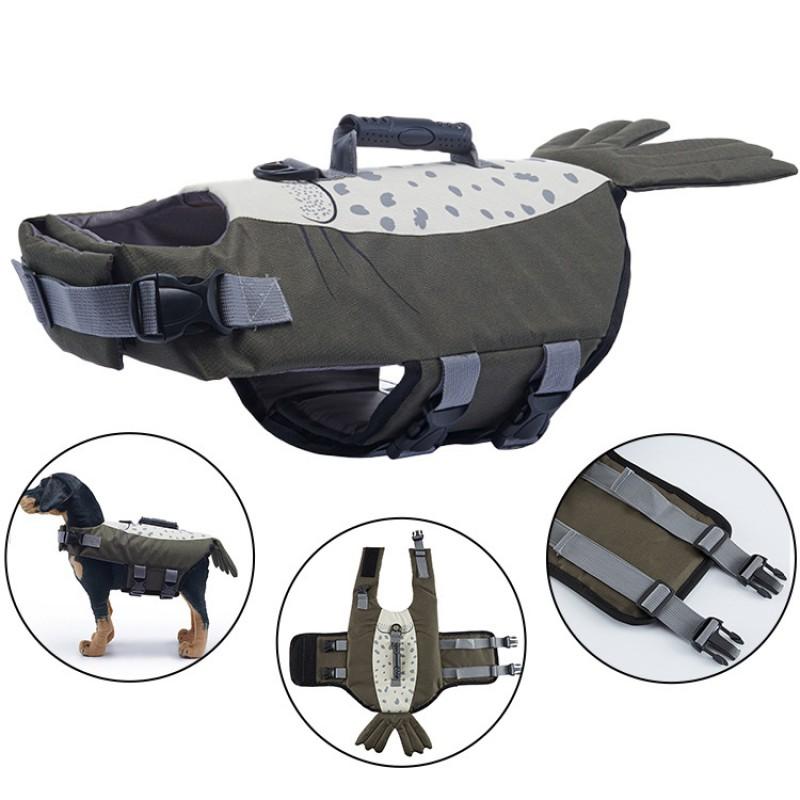 Pet Life Jacket Medium To Large Dogs Swimming Vest With Reflective Stripes Adjustable Hook-and-Loop