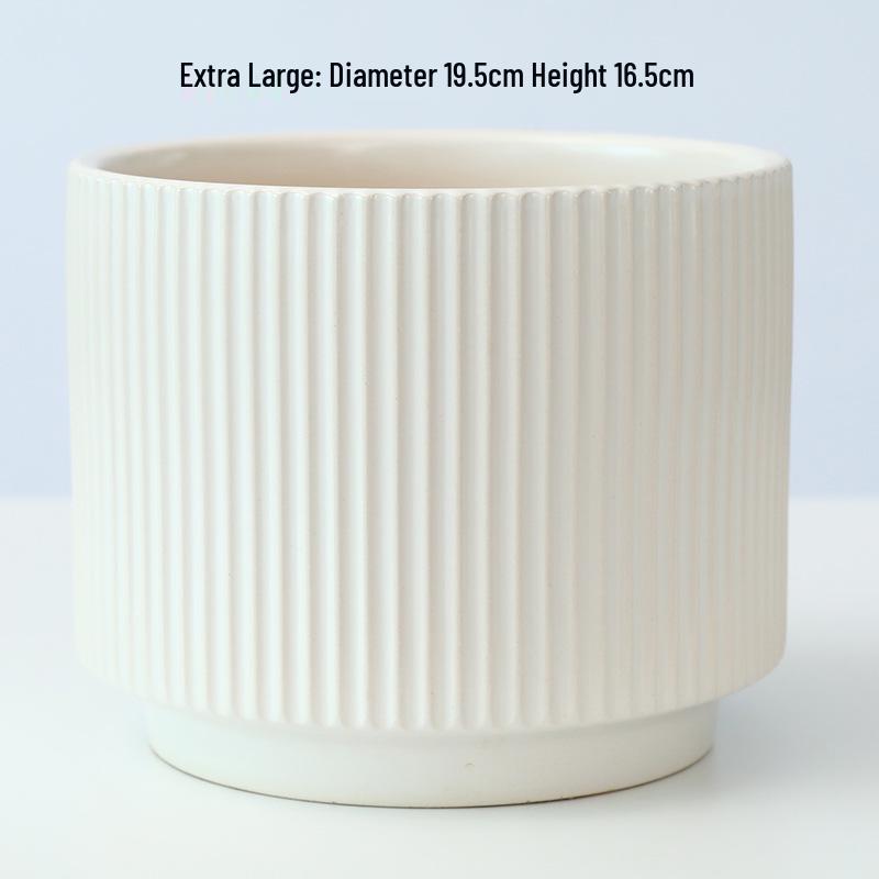 Ceramic Orchid Flower Pot - White Light Luxury, Minimalist Nordic Design for Indoor Living Room