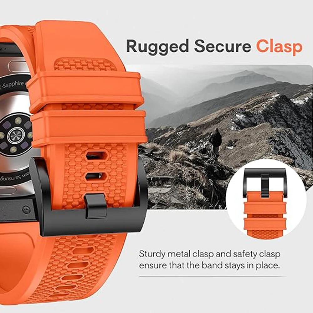 Silicone Bracelet for Samsung Galaxy Ultra Watch 47mm Rubber Men Band Metal Connector Strap for SAMSUNG galaxy watch 7 ULTRA 47