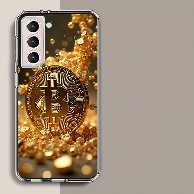 Bitcoin Money Phone Case For Samsung Galaxy S25 Edge S24 S23 FE S21 S20 S10 Plus S22 S26 Ultra Cover Clear Cases TPU Capa Shell