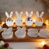 Easter Bunny Mold Flexible Silicone Mold Chocolate Fondant Candy Melts Ice Cubes Easy To Clean Dishwasher Safe 3D Easter Decoration Mold
