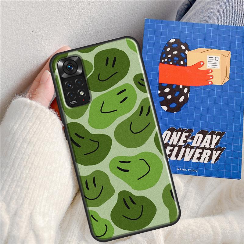 Green Aesthetic Case For Redmi Note 11 Pro Cover For Redmi Note 10 Pro 8 9 10S 11S 9A 9C K50 K40 Gaming
