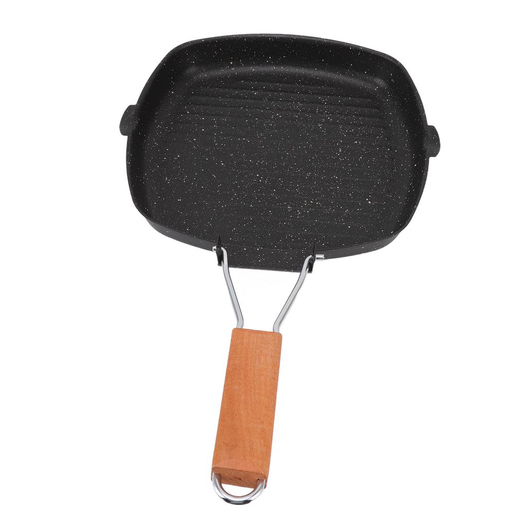 Frying Pan Outdoor Household Folding Beech Handle Energy Saving Non Stick Stripes Steak Special Pan