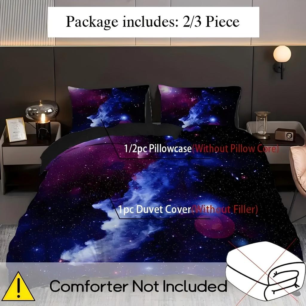 Dreamy Starry Sky 3D Printed Duvet Cover For Kids Teens Adult Bedding Set Elegant Design Soft Comfortable Quilt Cover Pillowcase