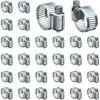 Hose Clamp Set - 30PCS 1/4 –7/16 Inch 304 Stainless Steel Worm Gear Hose Clamps For Fuel Line,Dryer,Garden Water Pipe And Washing