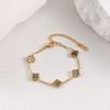 Bracciale Mini Quadrifoglio Madreperla 9mm Lussuoso e di Alta Gamma per Donna Resistente al Colore