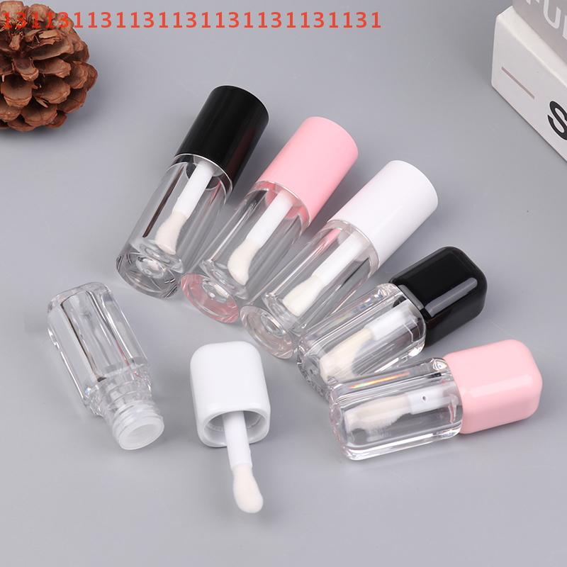 Lipstick Mini Sample Cosmetic Container, Sample Bottle, 6ml Empty Transparent Lip Gloss Tubes, Big Brush Plastic Lip Balm Tube