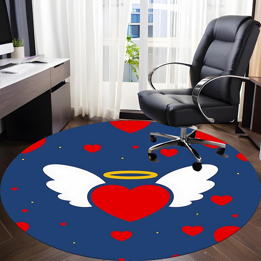 1pc Angel Heart Wings Chair Carpet for Office, Non-slip, Soft and Durable Office Rug for  Decoration, Perfect for Office yy251229204