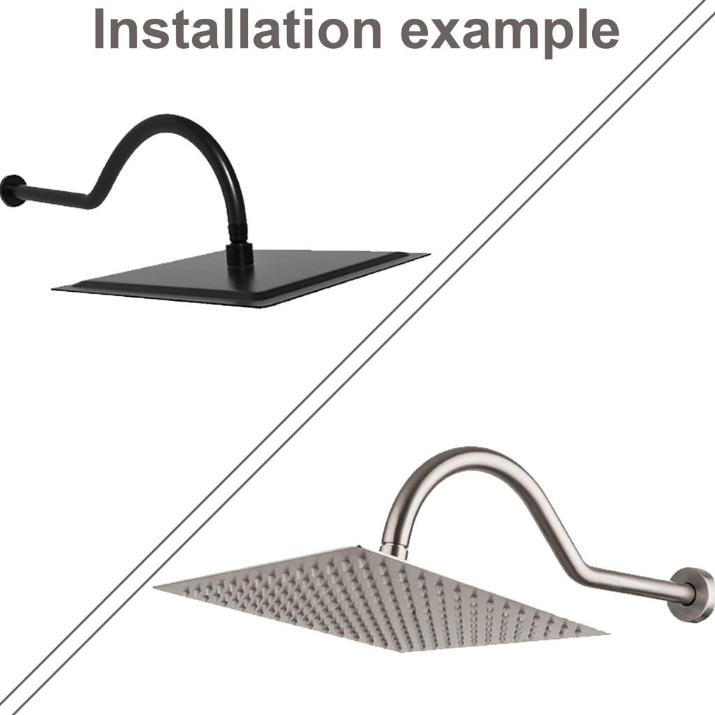 High Arc S Shaped Shower Arm Fashionable Shower Arm Luxury Bathroom Upgrade Steel for Stylish & Rust Frees Bath Space