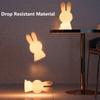 USB Rechargeable Bunny Night Light with 16 Lighting Modes Touch Control Soft Silicone Material Portable Table Lamp for Bedroom and Kids Room
