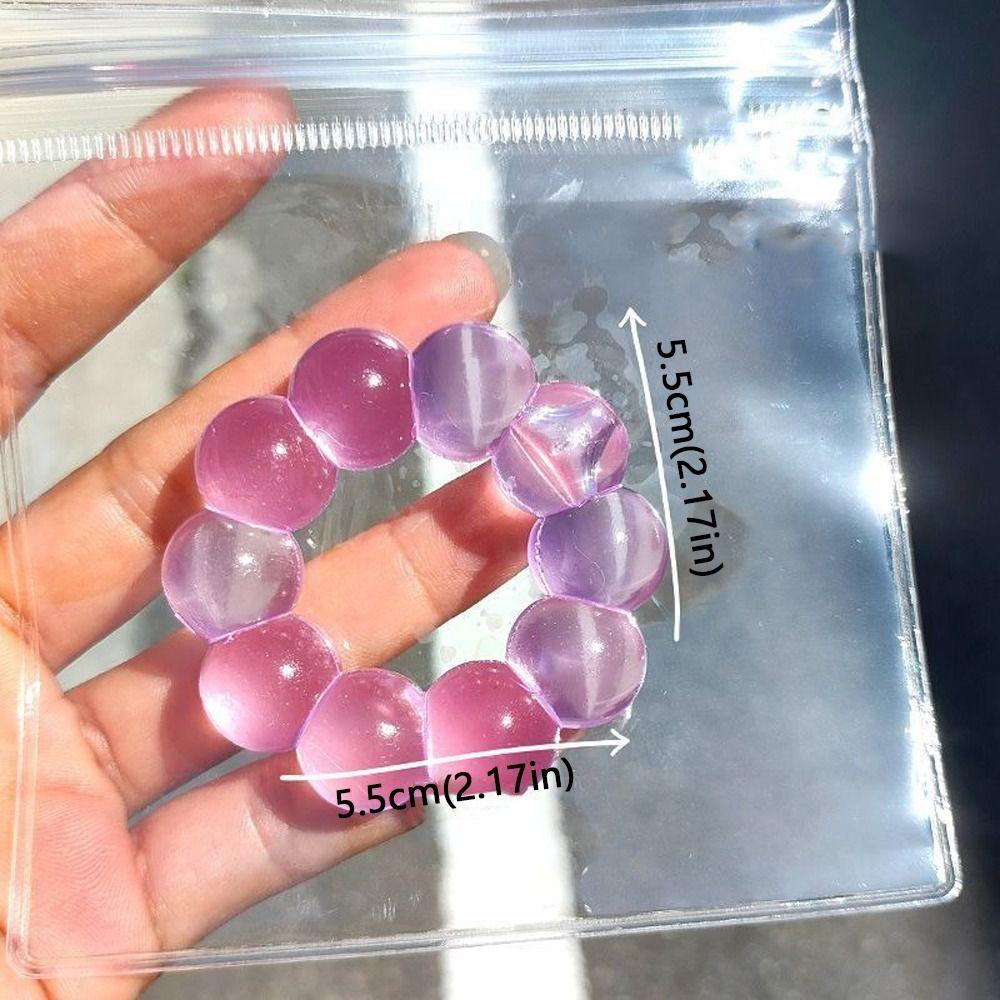 3PCS Elastic Crystal Bead Squeeze Bracelet TPR Soft Sensory Stress Wristband Stretch Hand Relax Fidget Bracelet Birthday Gift
