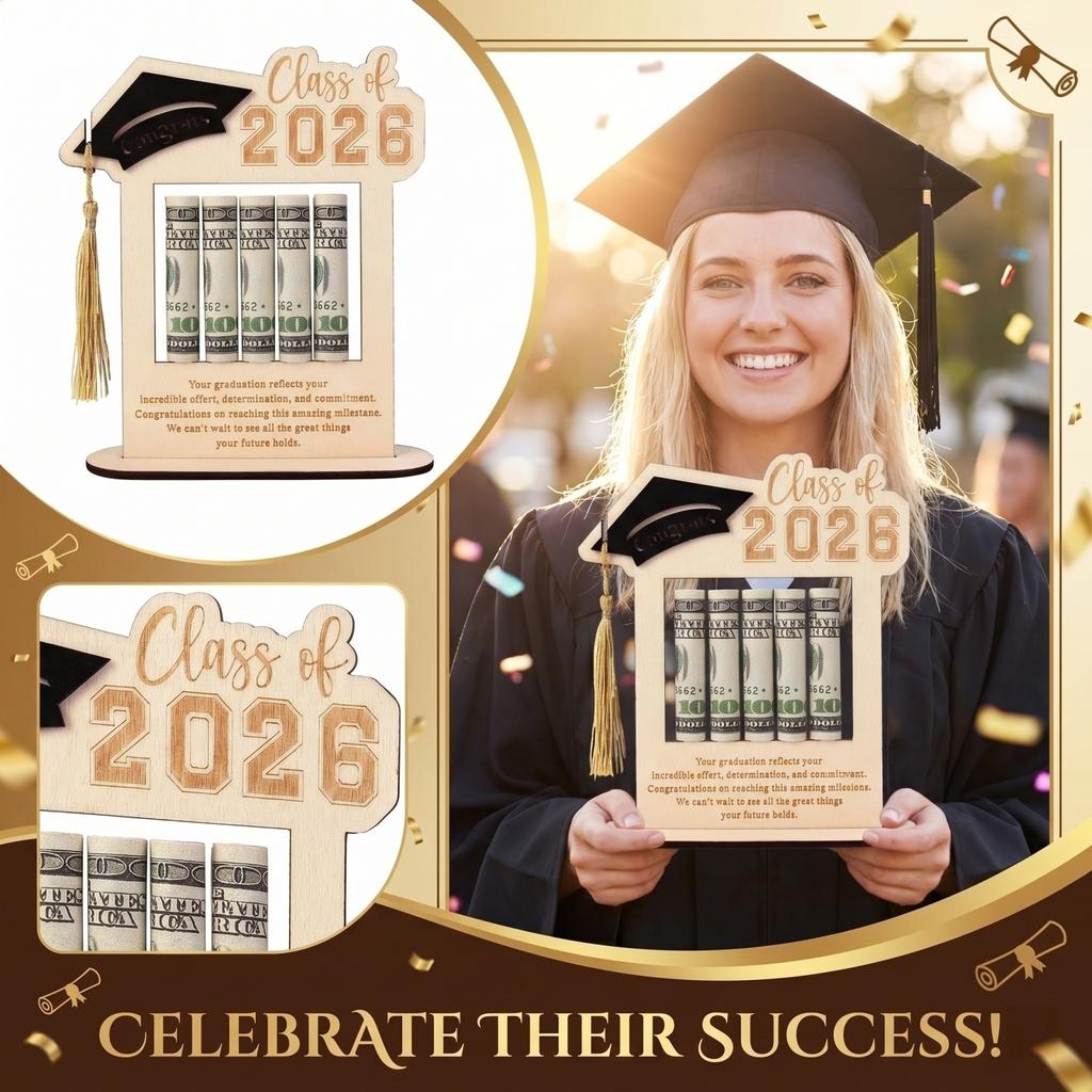 Graduation Wallet, Wooden Wallet, Cash Clip, Gift, Wooden Ornament.